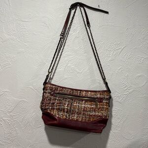 Patricia Nash Salvina Boucle Multicolor Tweed Leather Chain Strap Purse